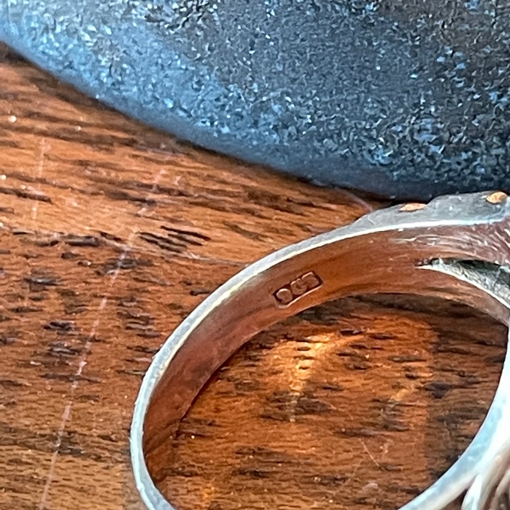 1940 9k Genuine Gold Aquamarine Ring - Picture 6 of 10